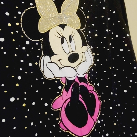 Disney | Girl's Black Polka Dot and Glitter Minnie Mouse Sweatshirt (Size XL) - Picture 6 of 12